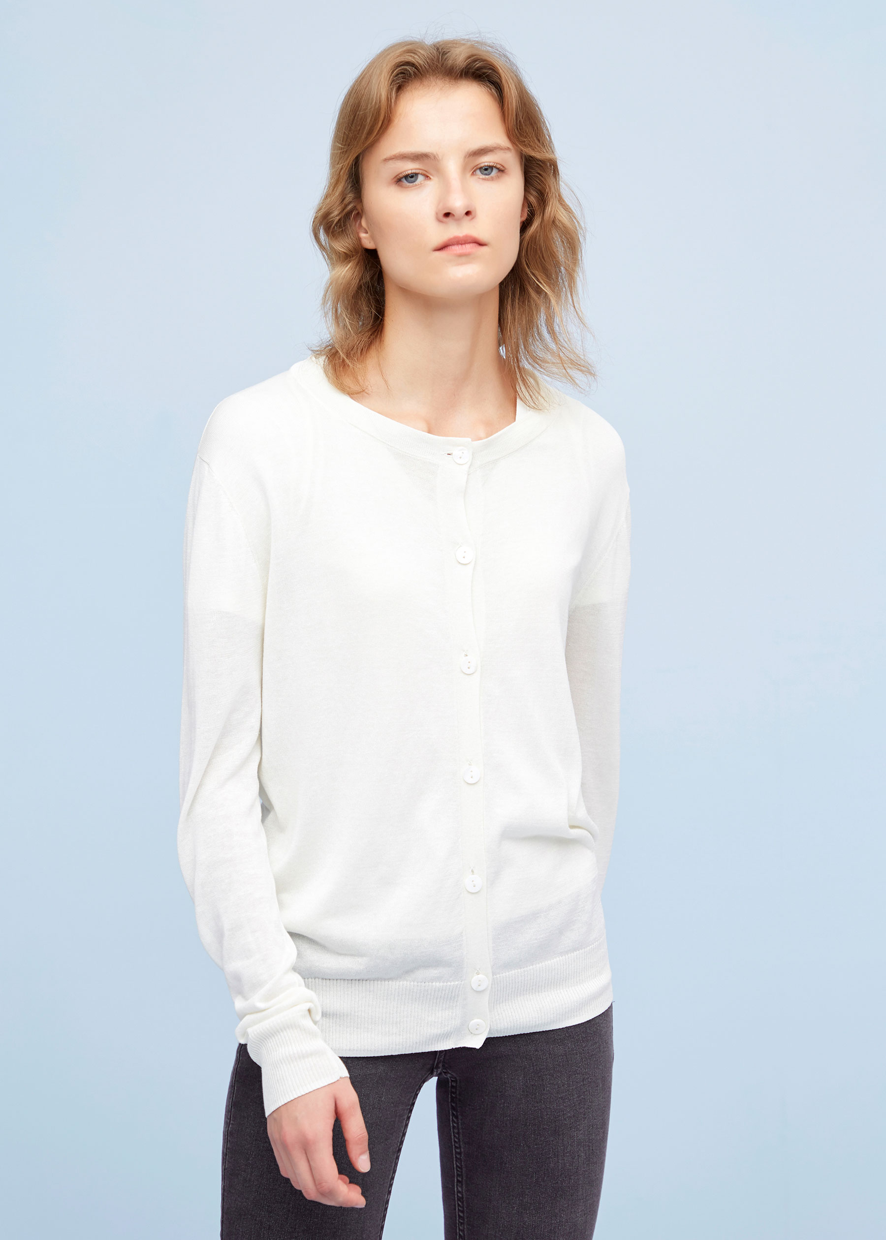 Breathable Silk Linen Knitted Cardigan