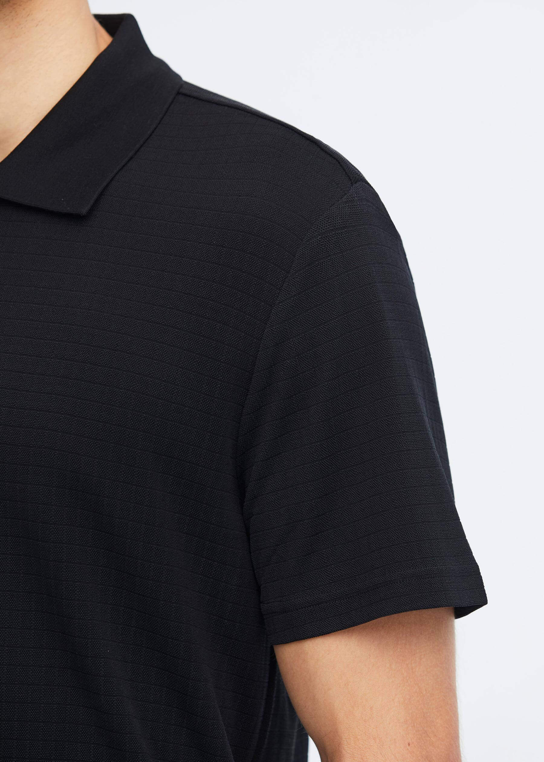 black silk polo