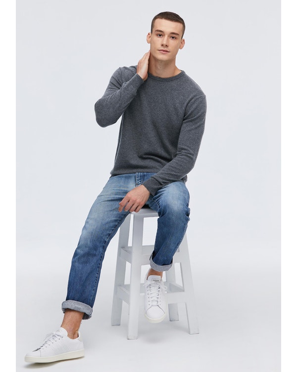 Crew Neck Cashmere Sweater For Men
