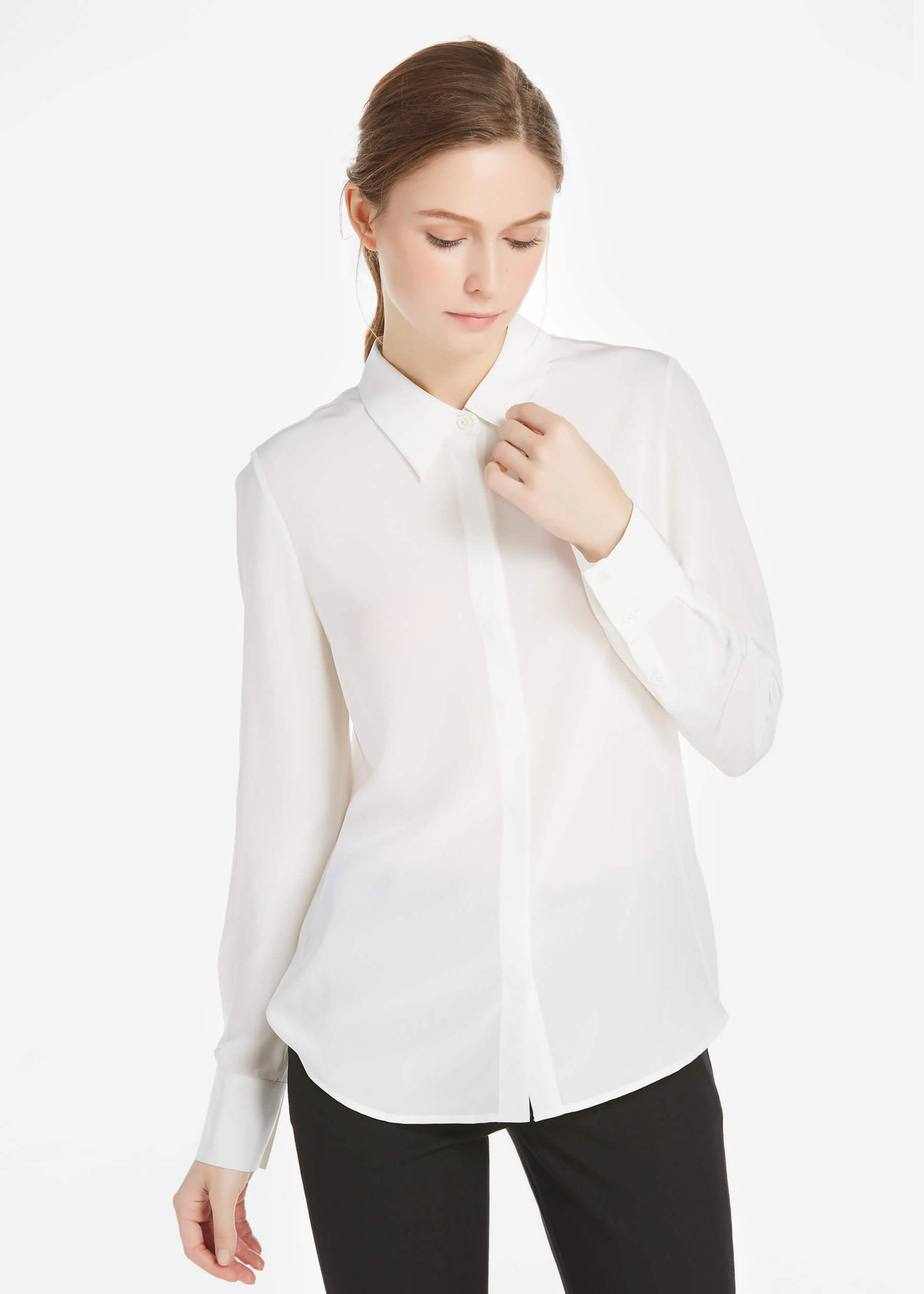 LILYSILK Chemisier En Soie Style De Base Crêpe De Soie, Chemise Basique Respirant Super Léger Chemises - LILYSILK - Modalova