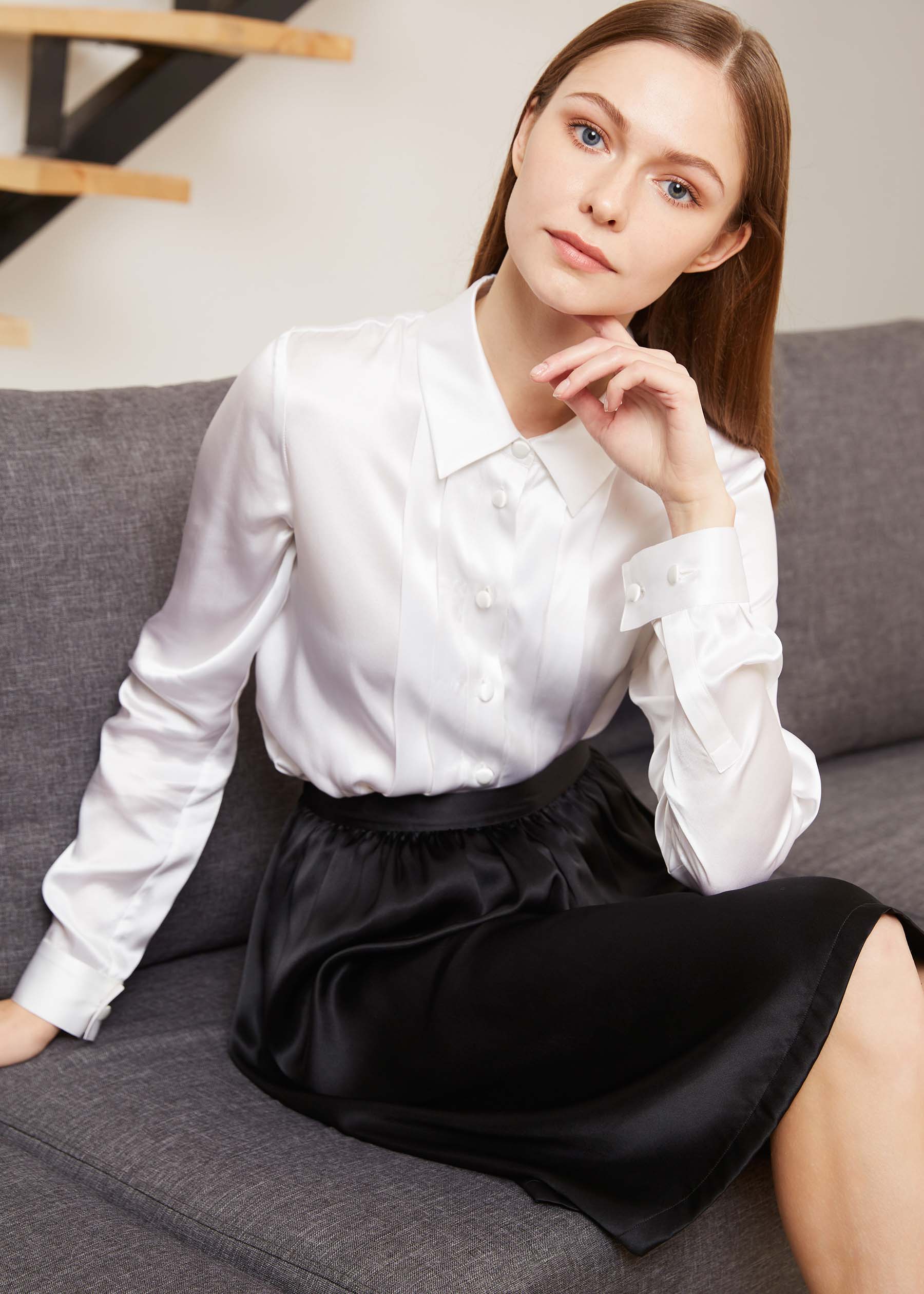 Silk skirt shop and shirt