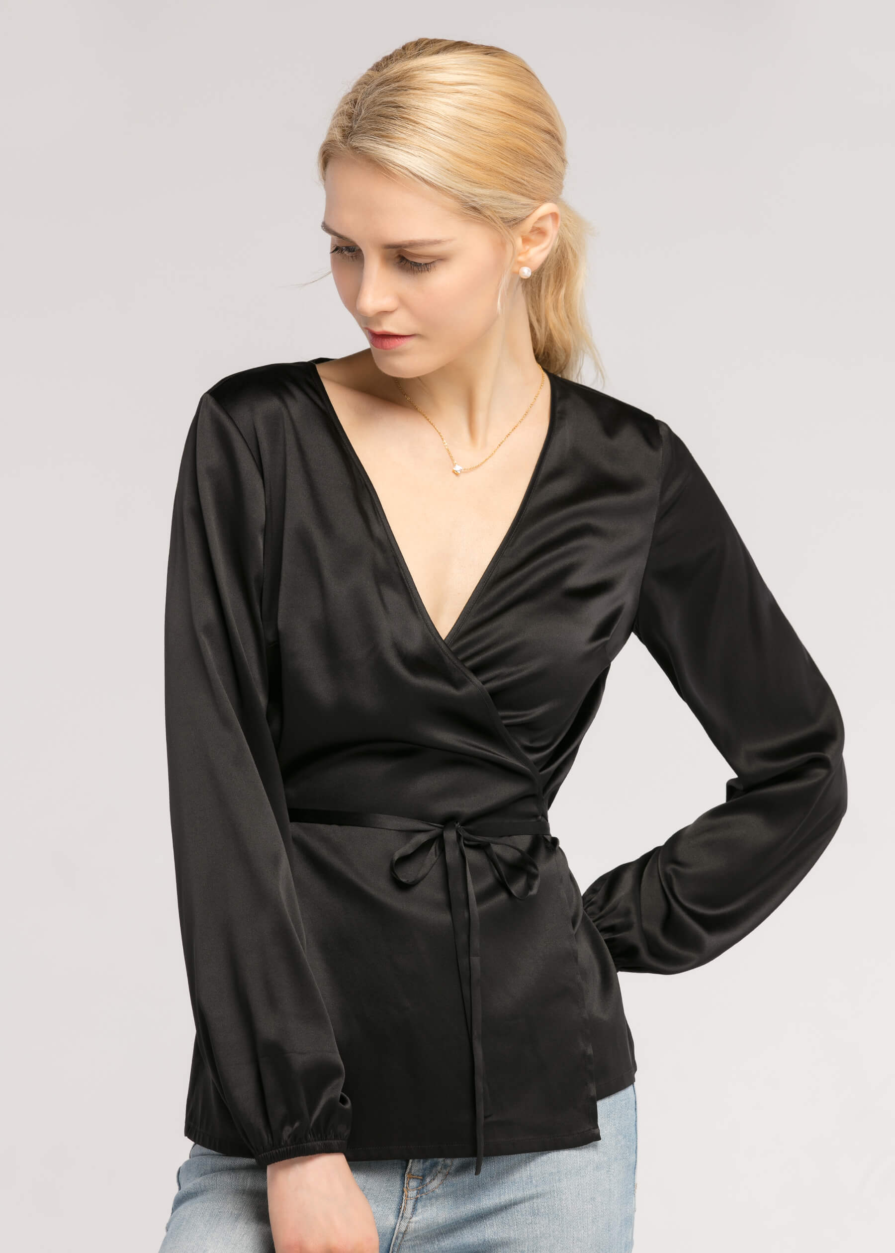 v neck wrap top