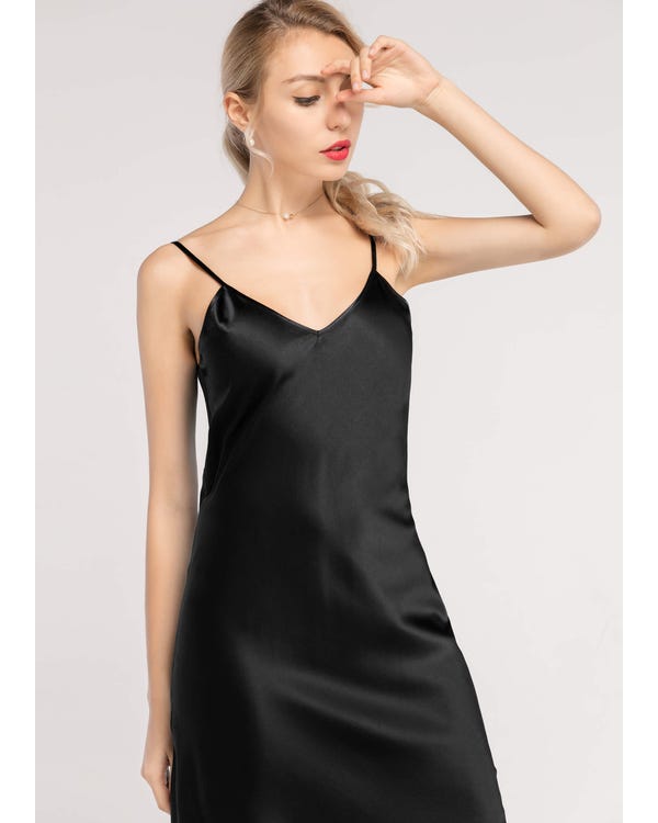 Sexy  Silk Cami Dress Black XS-hover