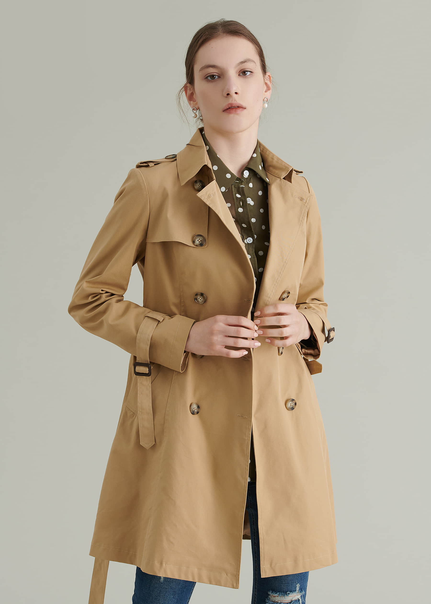 Classic Double Breasted Trench Coat