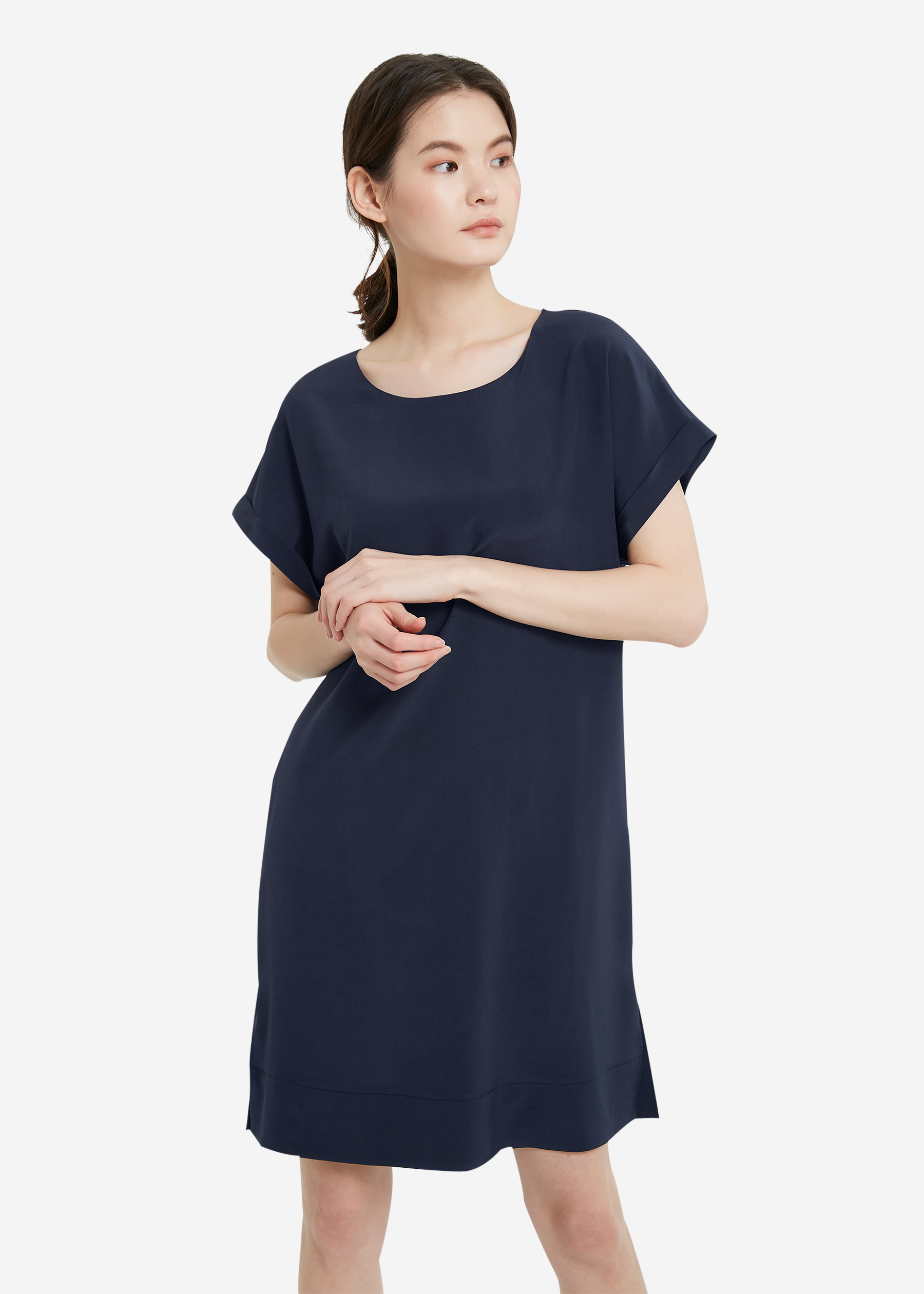 Office Silk Shift Dress