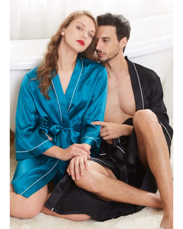 22 Momme Robes de Chambre de Couple Unique en Soie