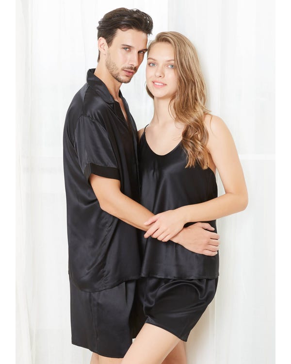 22 Momme Short Silk Couple Pyjamas Sets