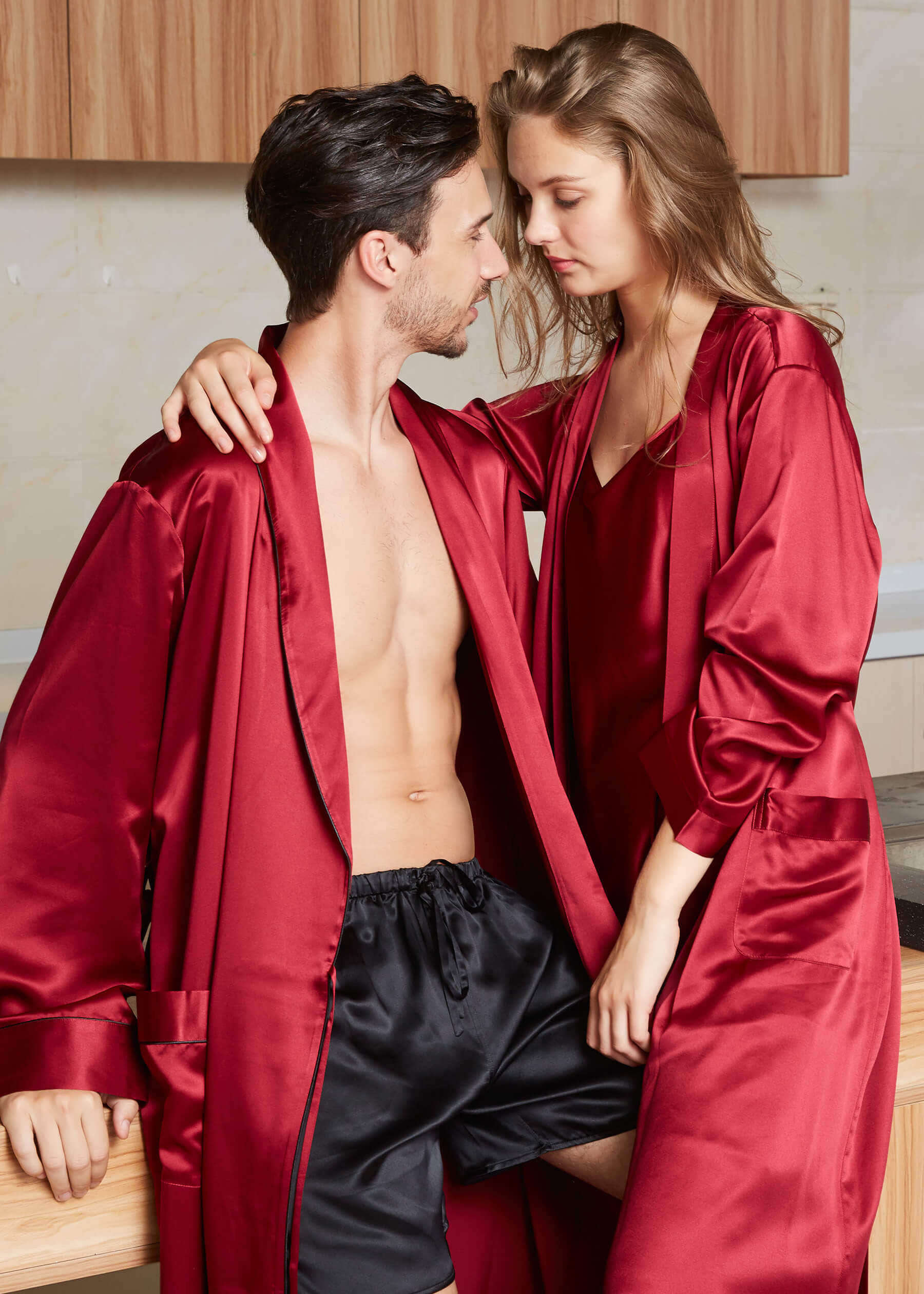 Red silk hotsell robe near me