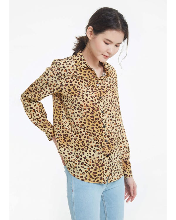 Classic Leopard Silk Shirt