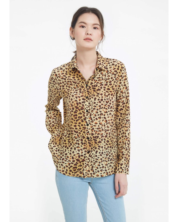 Classic Leopard Silk Shirt