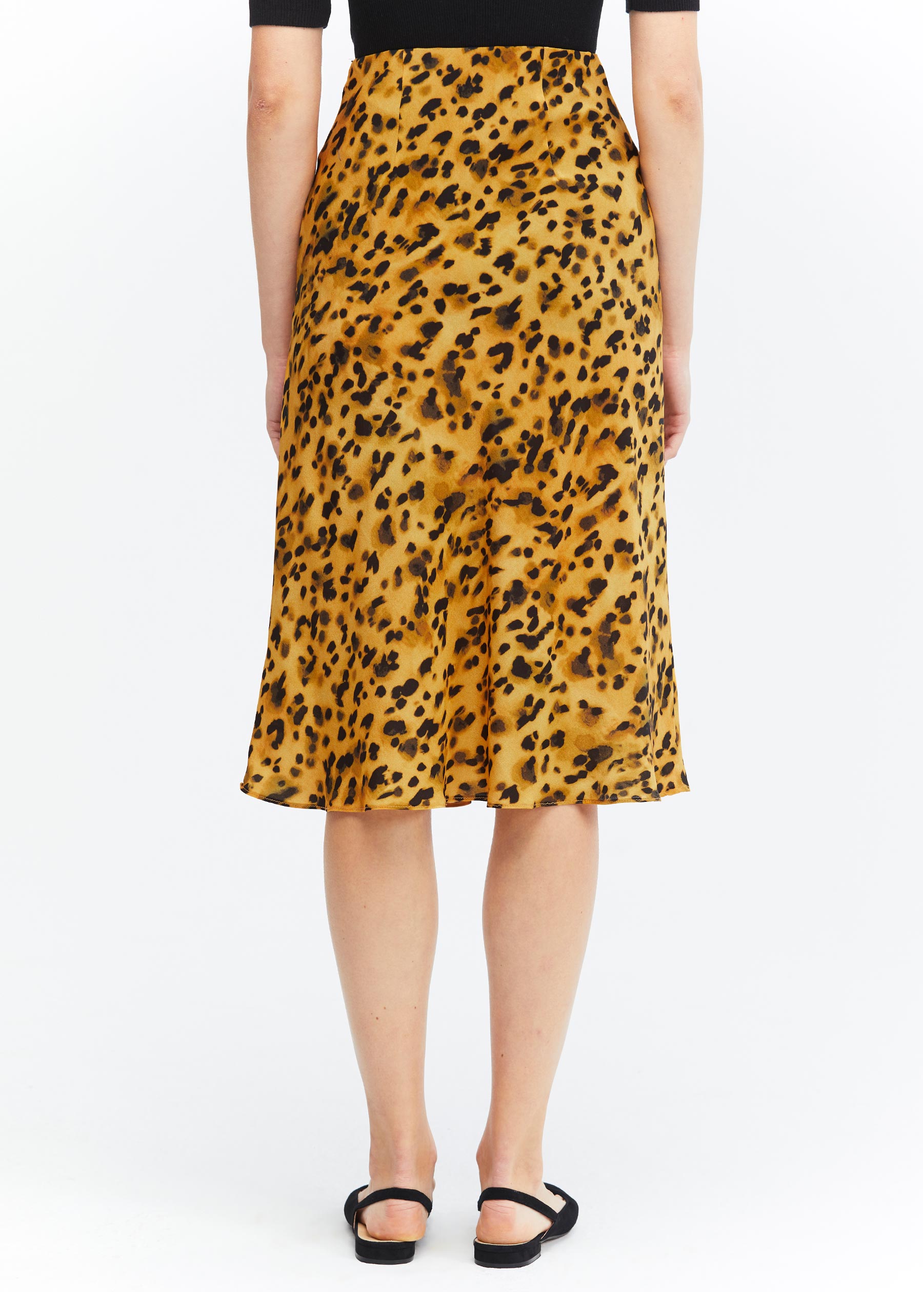 leopard midi skirt silk