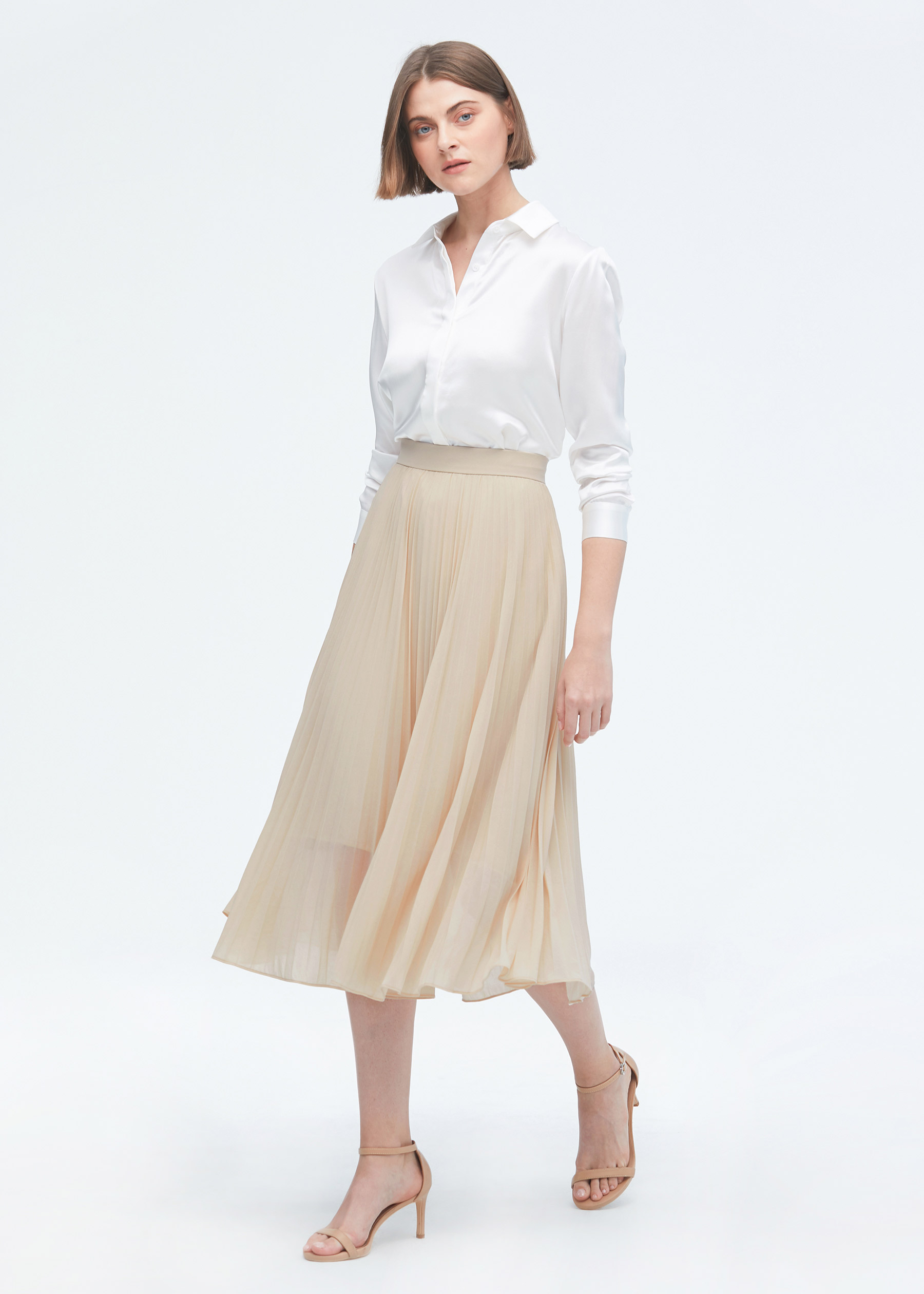 Silk pleated skirts clearance
