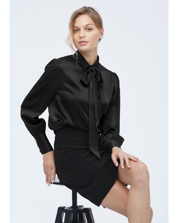 MIM 2 in 1 Silk Shirt Black XS-hover