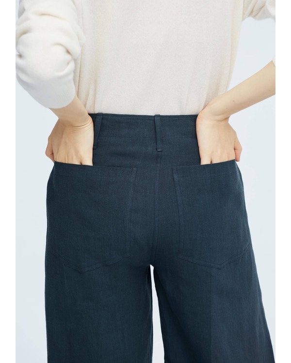 Women Casual Linen Wide-leg Pants