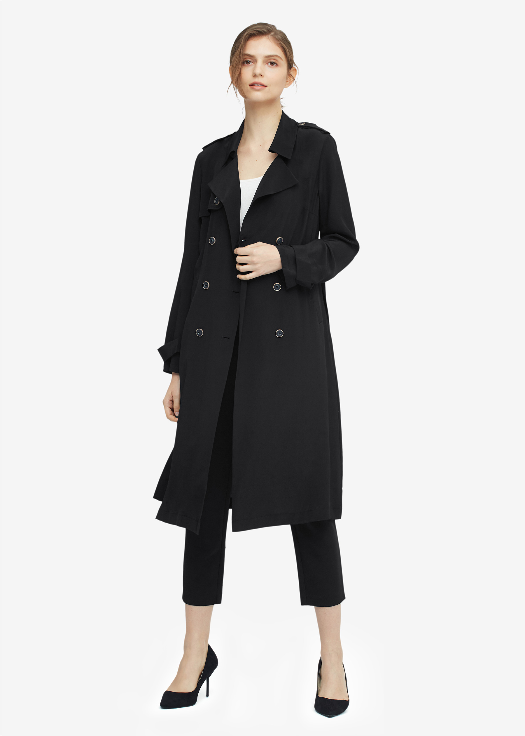 black silk coat