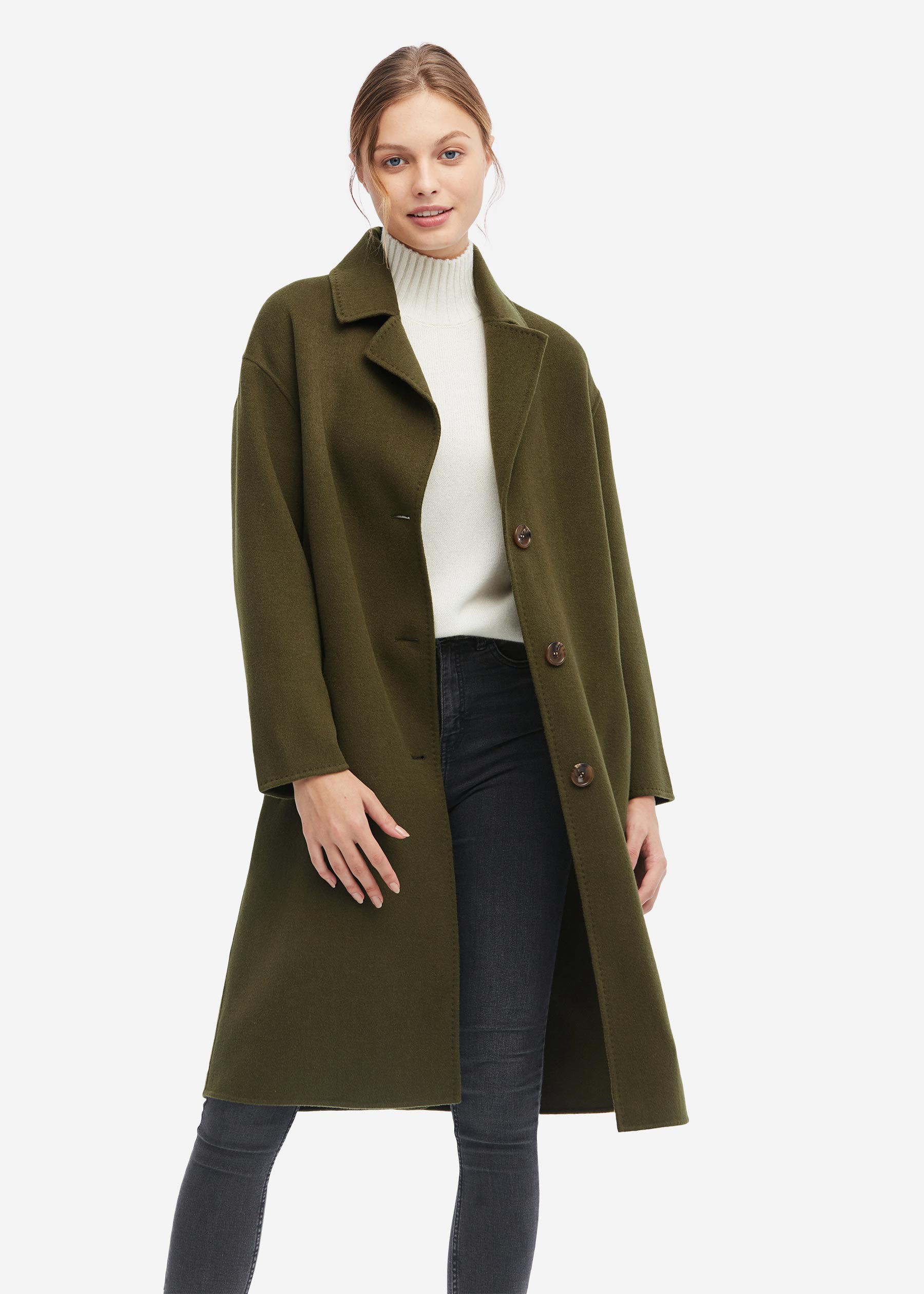 Women Concise Single Breasted Wool Coat