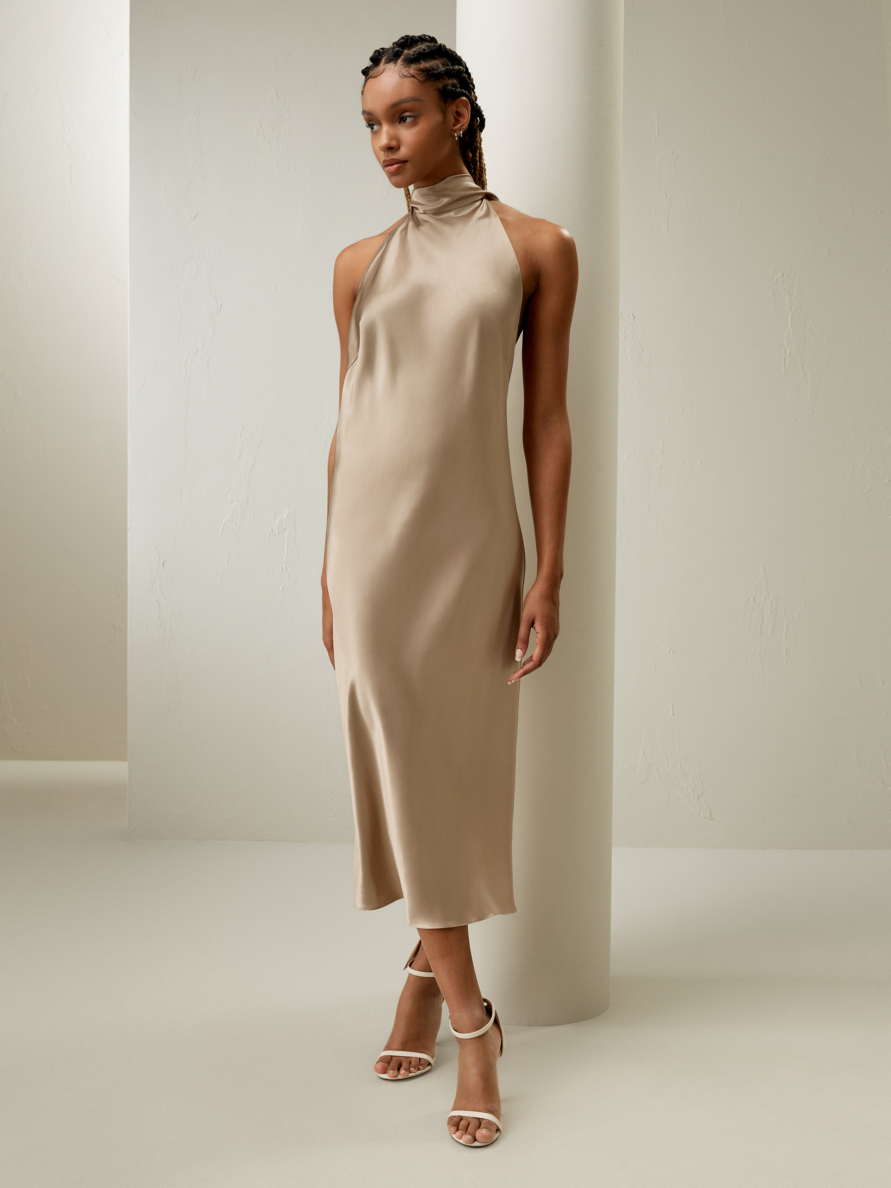 ワンピース Ameri Vintage MEDILAMP HALTER NECK DRESS MEDI LAMP HALTER NECK DRESS Ameri（Cosette Halterneck