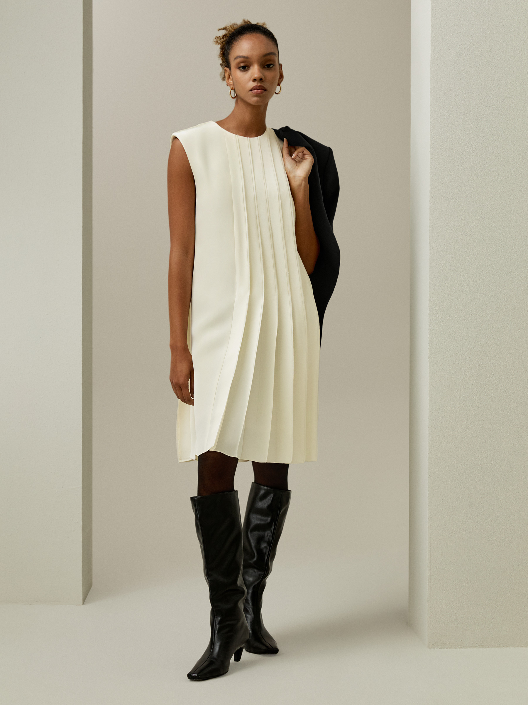 LILYSILK Robe En Soie Chic Épaules Rembourrées, Barre Cousue À La Main Soie Rêpe De Chine Convient À Toutes Les Saisons 36 - LILYSILK - Modalova