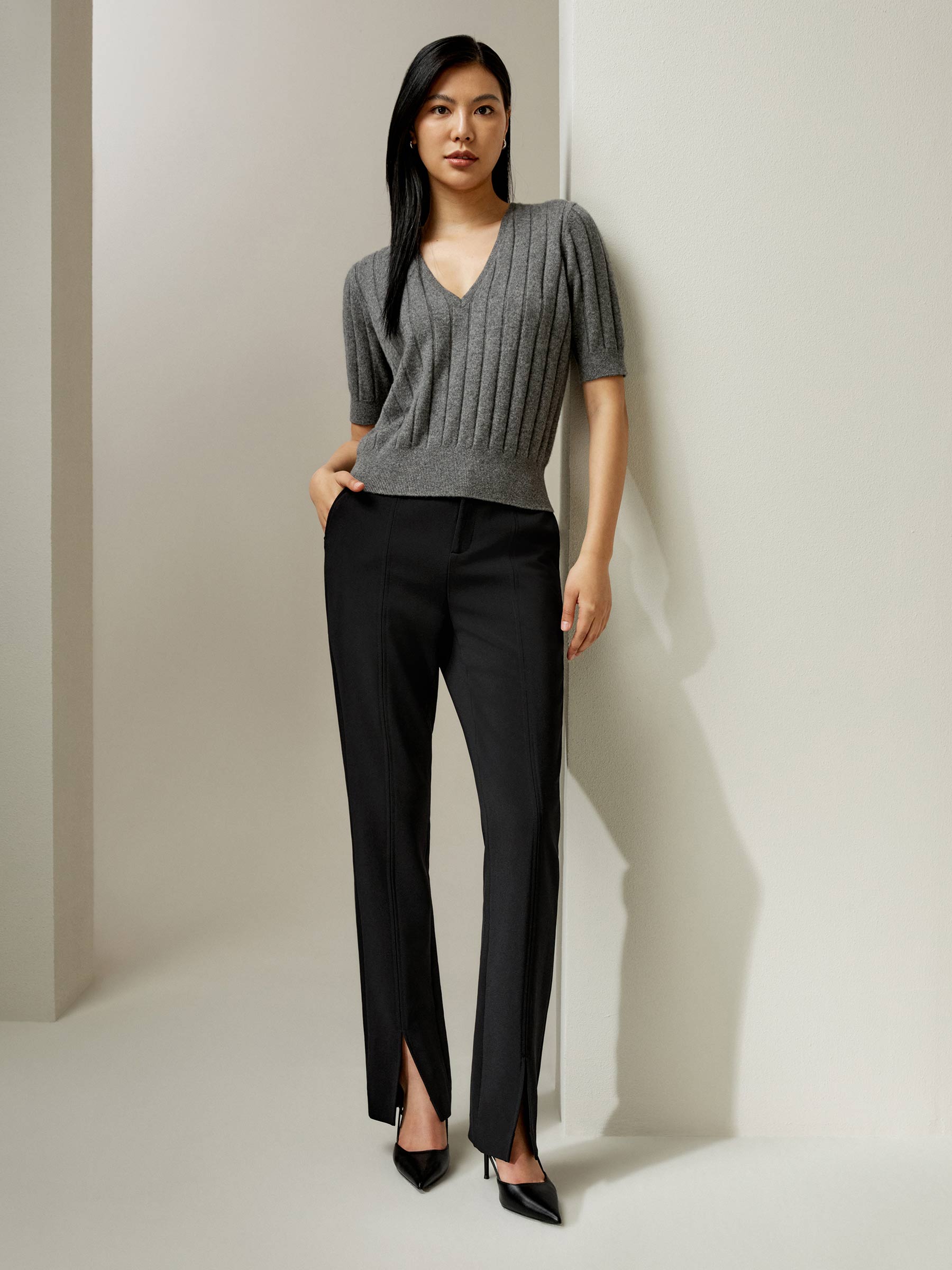 LILYSILK T-Shirt En Cachemire Col En V, Style Décontracté 100 % Cachemire Une Touche D'Élégance Dans Votre Vie S - LILYSILK - Modalova