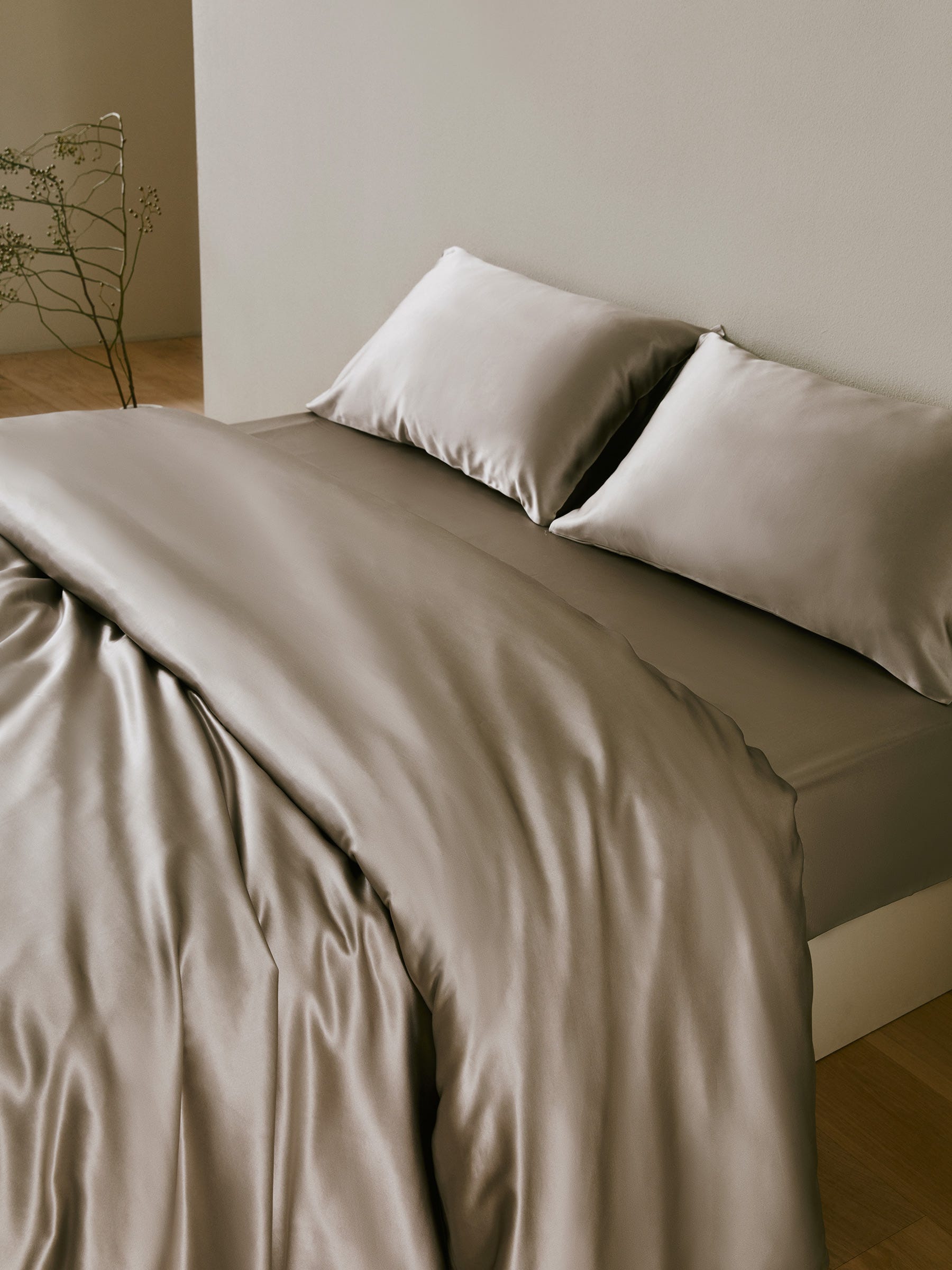 LILYSILK 2er Pack Kopfkissenbezug Seide Silber Grau Deutschland 100% Reine Seide Ohne Verwendung Von Metallreißverschlüssen 80X80Cm