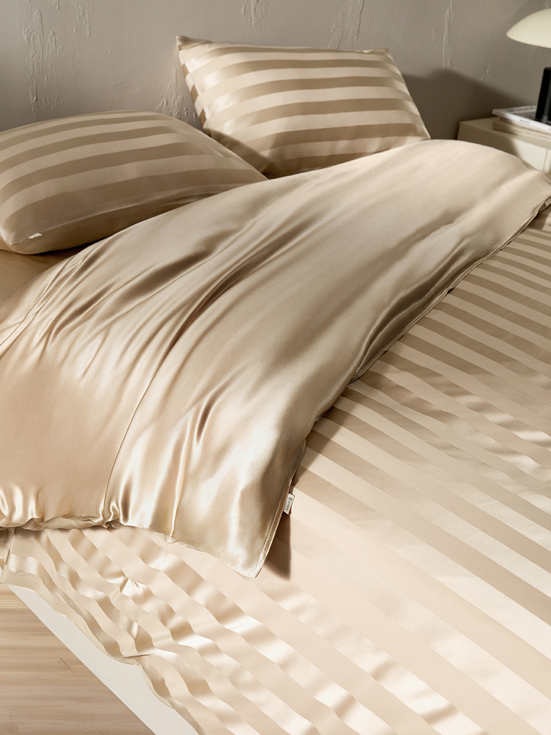 LILYSILK Seide Bettwäsche Set Champagne Deutschland Perlmuttartigen Glanz Atmungsaktiv Und Temperaturregulierend