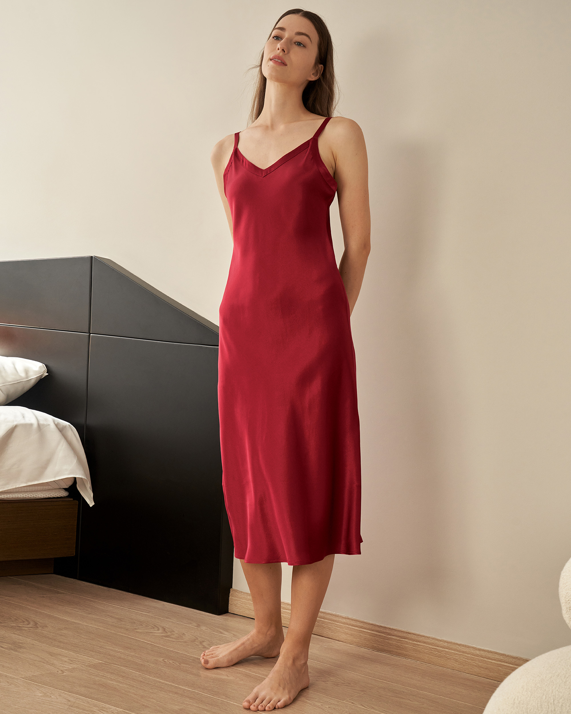 Long Satin Nightgown - Temu