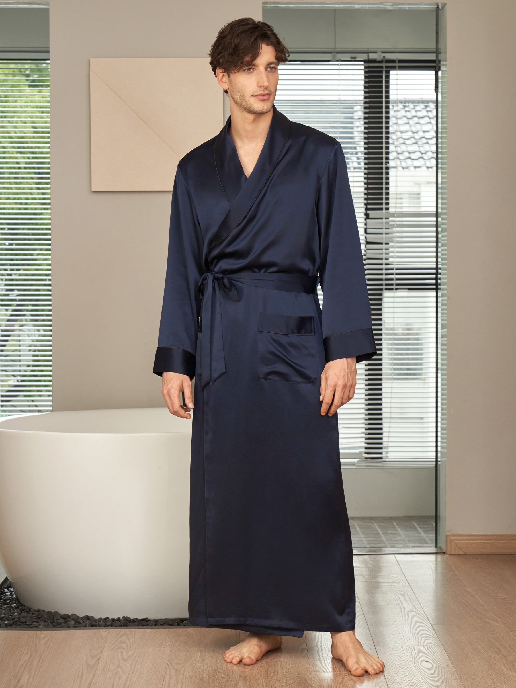 Buy Men's Full Length Lightweight Waffle Spa Robe With Shawl Collar Online  in India - Etsy