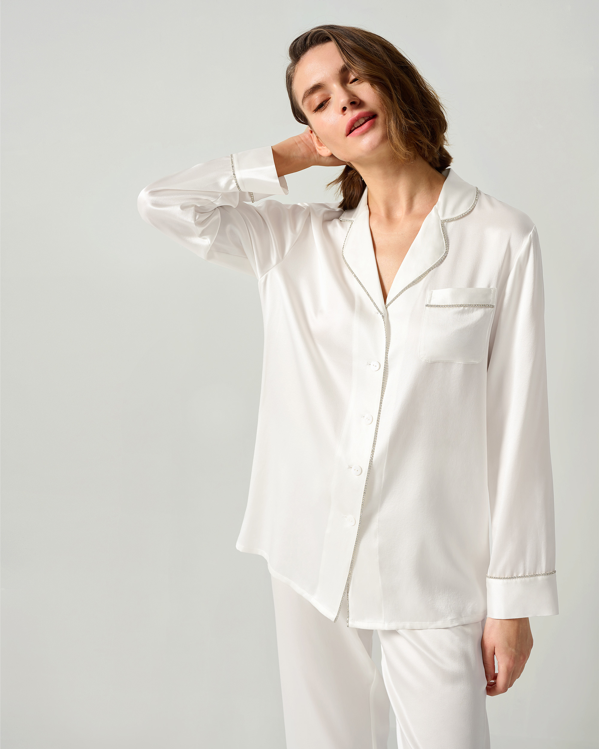 Satin pjs top ladies