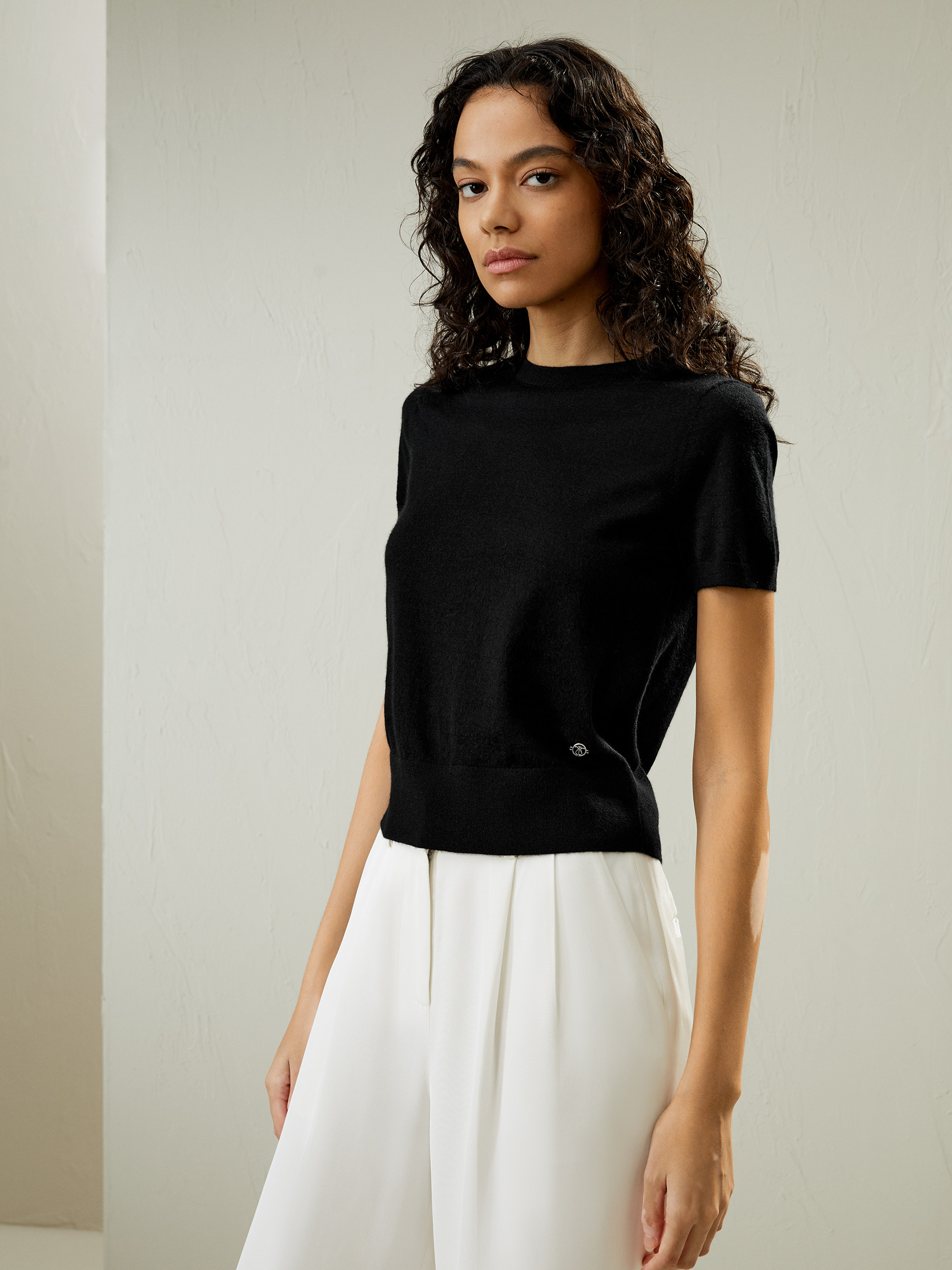 LILYSILK Pull Manche Courte Top Couche De Base 100% Cachemire Un Must Pour L'Automne Et L'Hiver M - LILYSILK - Modalova