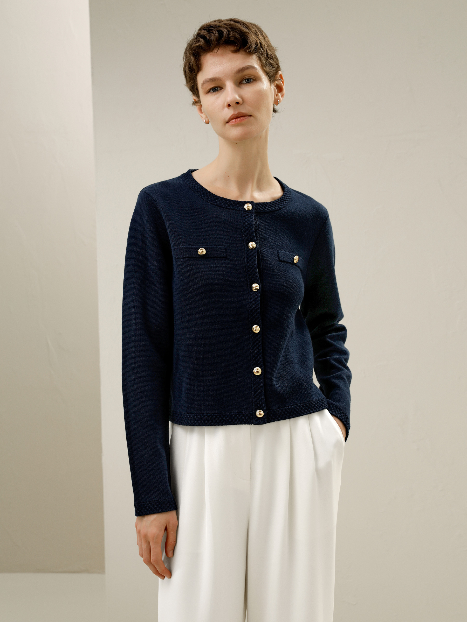 Structured cardigan jacket hotsell