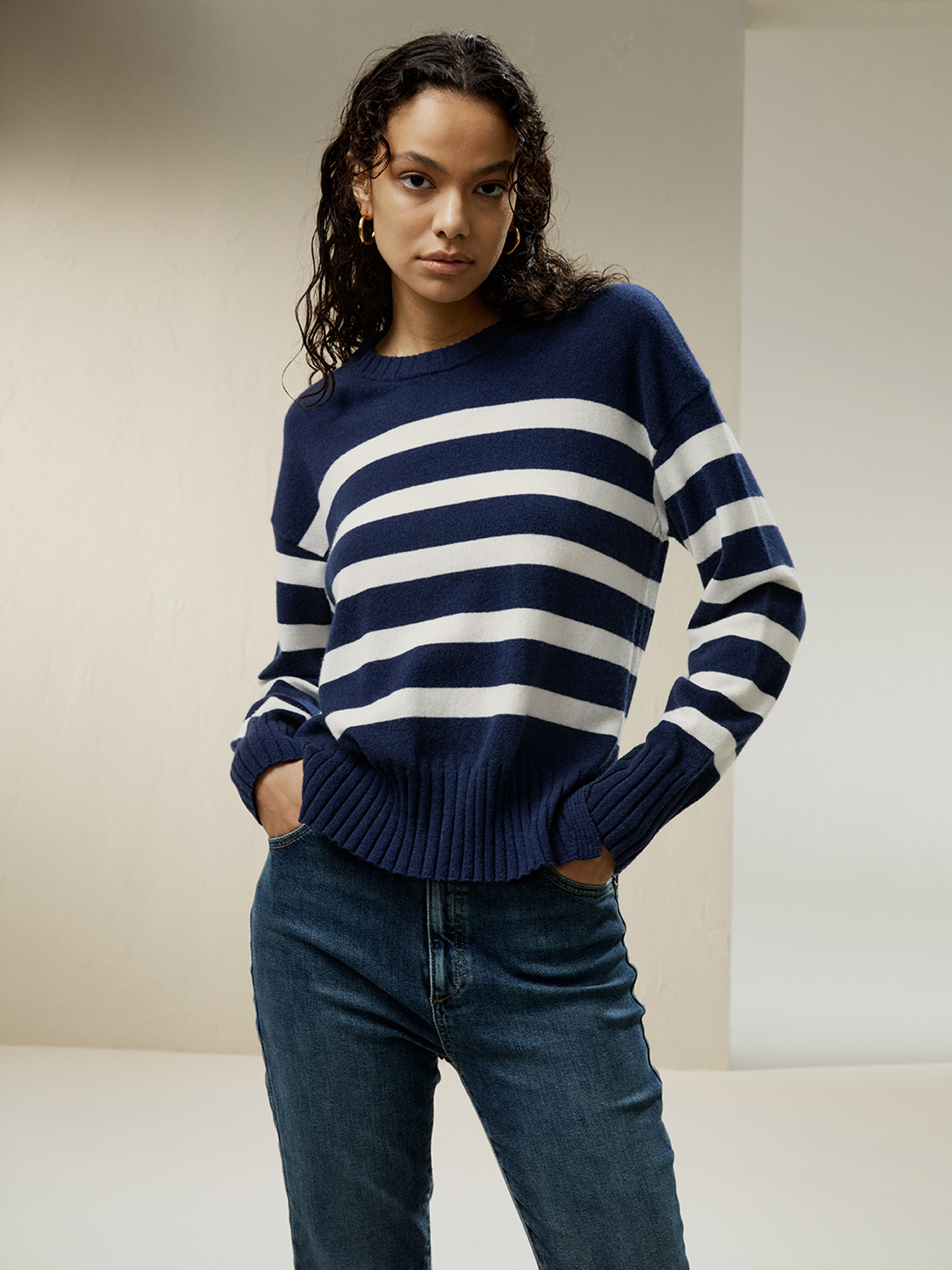 Ultra-fine Merino Wool Breton Striped Sweater