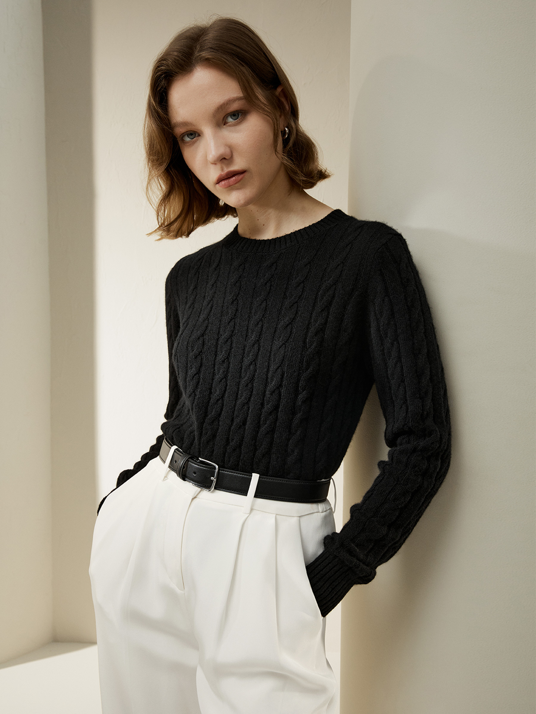 LILYSILK Pull En Laine Col Rond, Style Preppy Inspiré Laine Et Cachemire Doux Avec Une Touche Délicatement Raffinée S - LILYSILK - Modalova