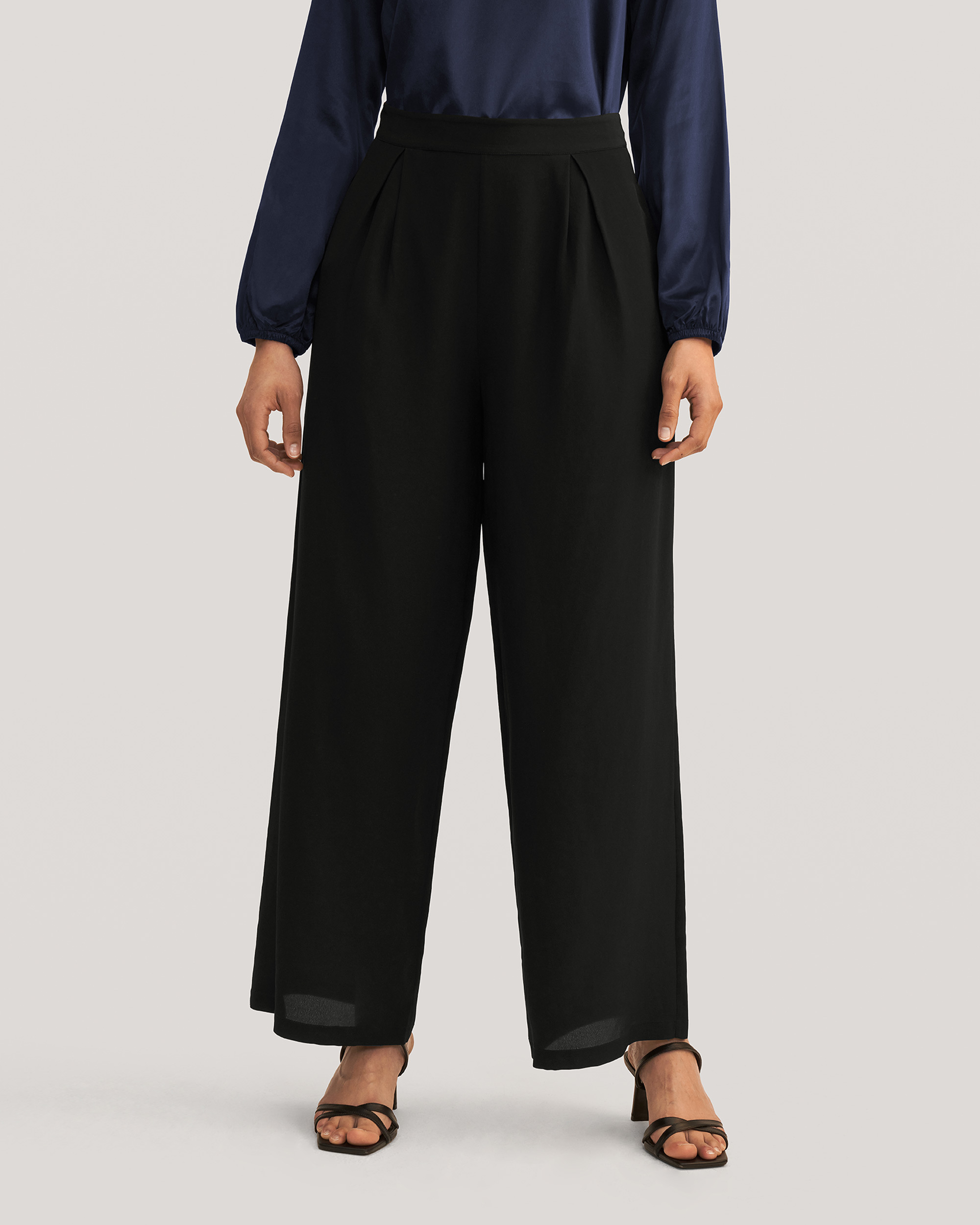 Women's 100 Pure Silk Wide Leg Pants Canada Online