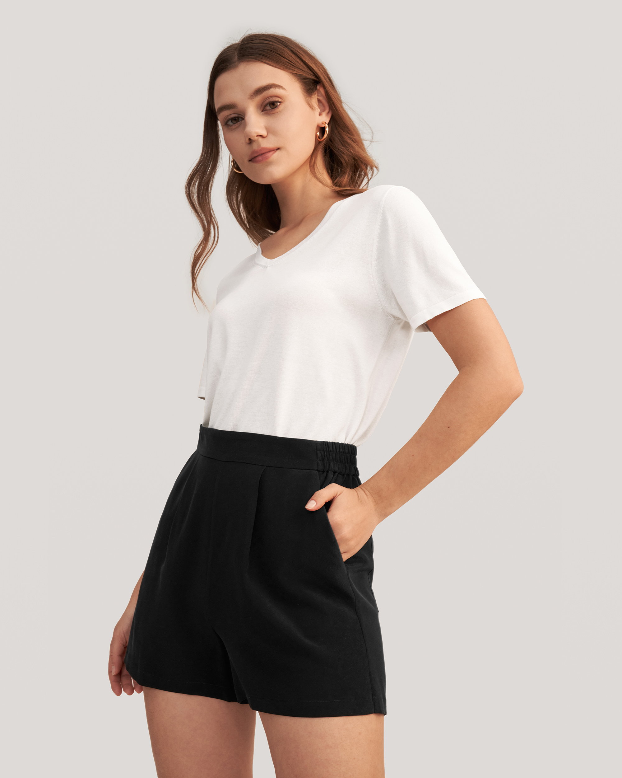 Black silk shorts ladies hotsell