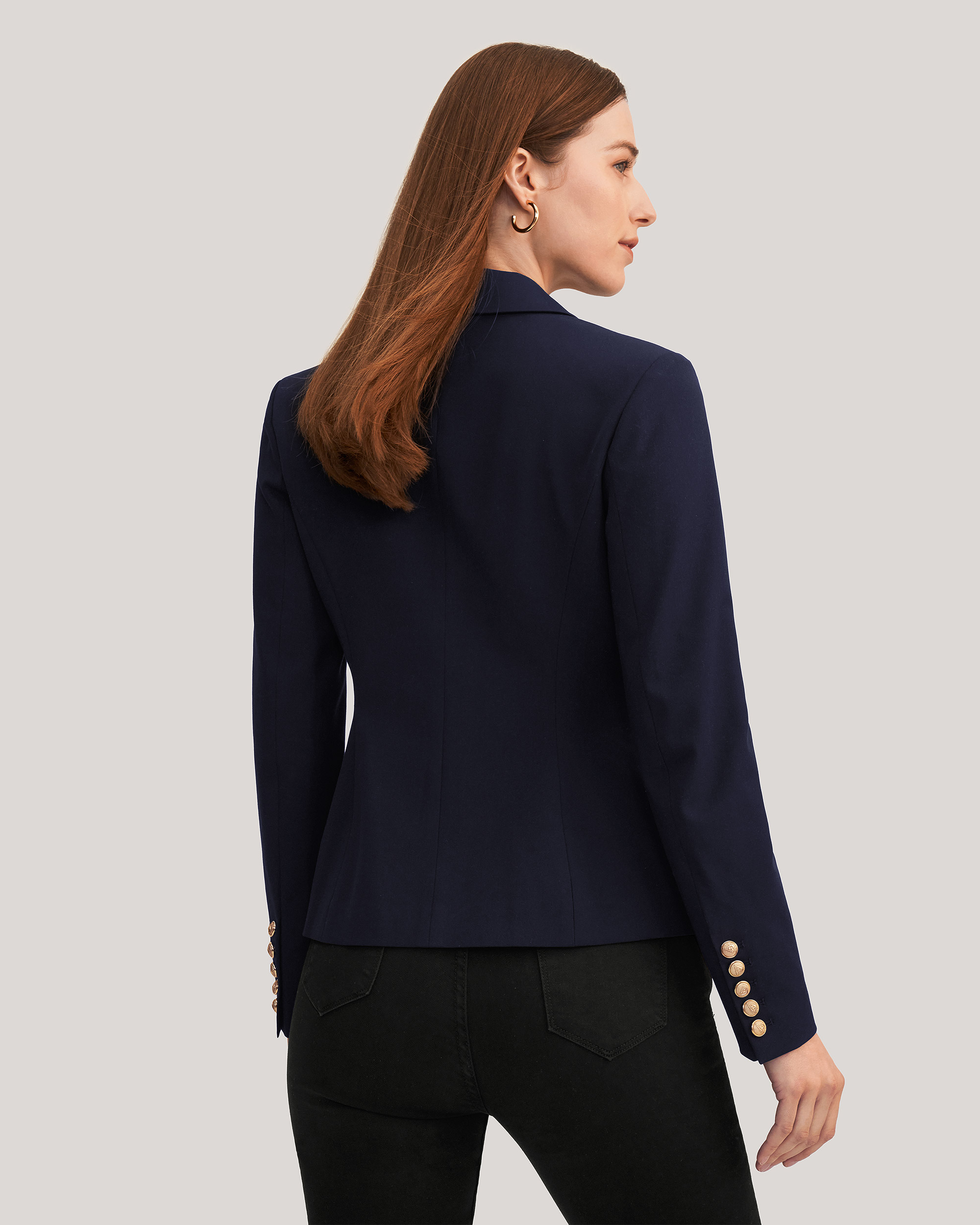 Women's classic navy clearance blue blazer