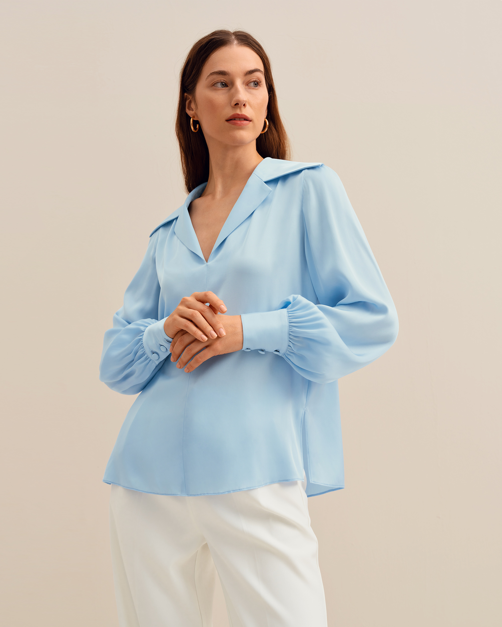 LILYSILK Chemisier Soie Col V Profond Bonne Extensibilité Sûr Et Non Toxique Chemises XS - LILYSILK - Modalova