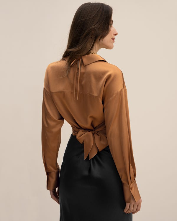 Wrapover Cropped Shirt