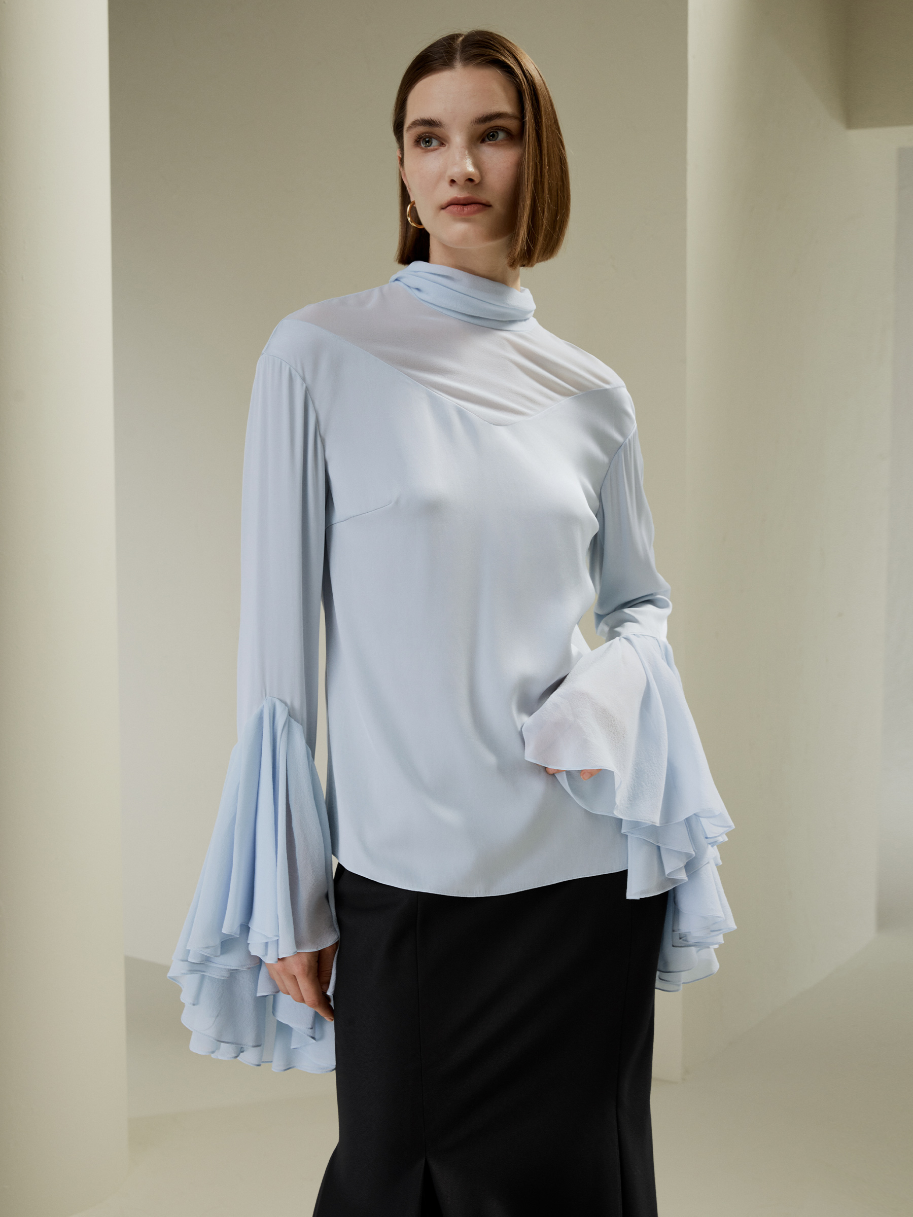 Shirt met trompetmouwen cheap