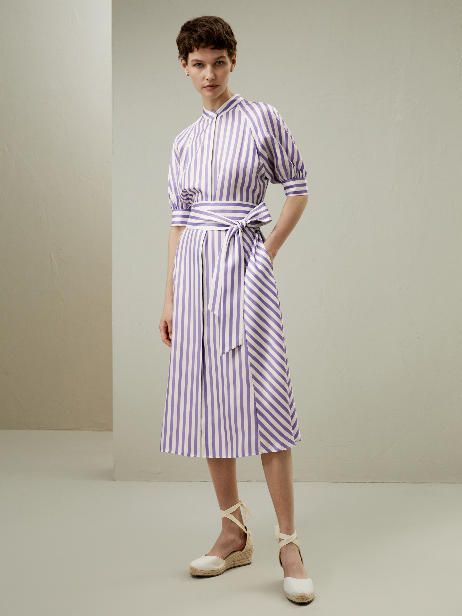 LILYSILK Robe En Soie Chic Poches Latérales Et Nœud À La Taille 100% Sergé De Soie Doux, Lisse Et Brillamment Lustré M - LILYSILK - Modalova