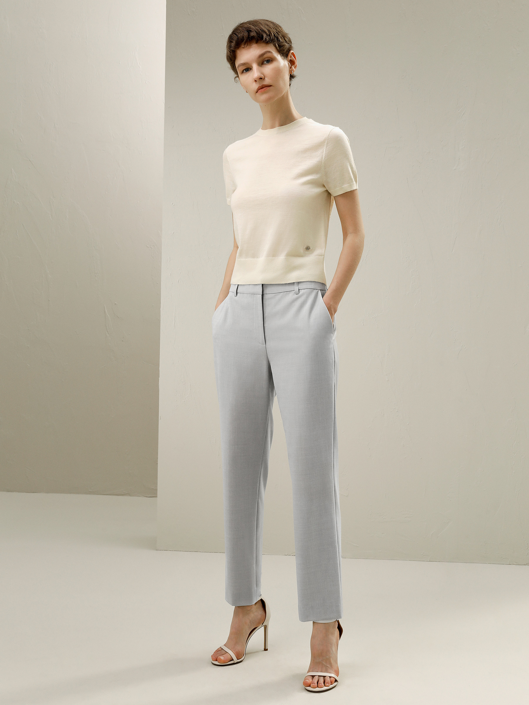 LILYSILK Pantalons En Laine Design Intemporel 100 % Laine Mérinos Italienne Élégance Intemporelle Et Style Sophistiqué 38 - LILYSILK - Modalova