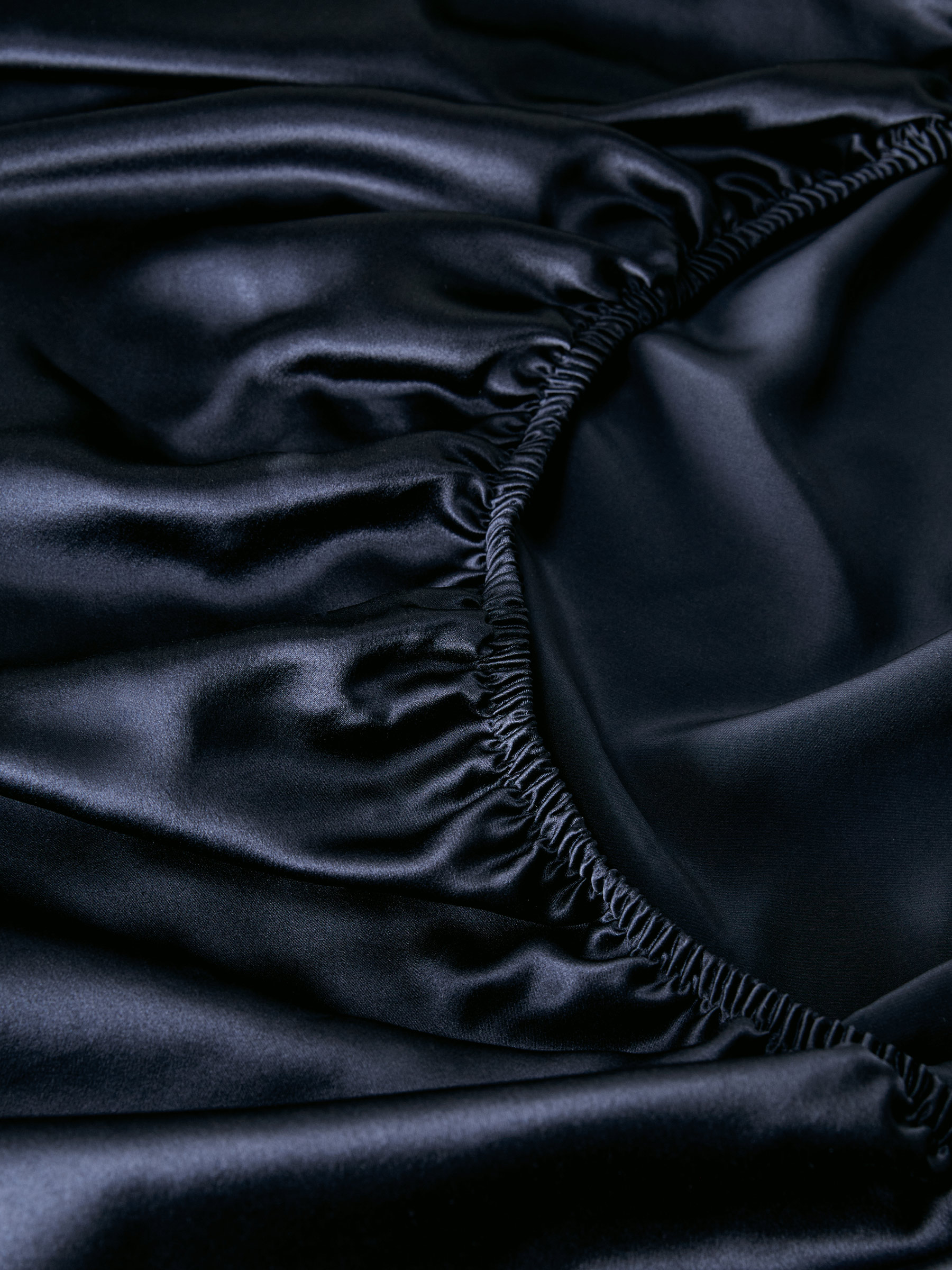LILYSILK 25 MM Spannbettlaken Seide 180X200 Dunkel Blau DE 100% Seide Klasse 6A Weich Leicht Und Atmungsaktiv Spannbettlaken 180x200+30cm