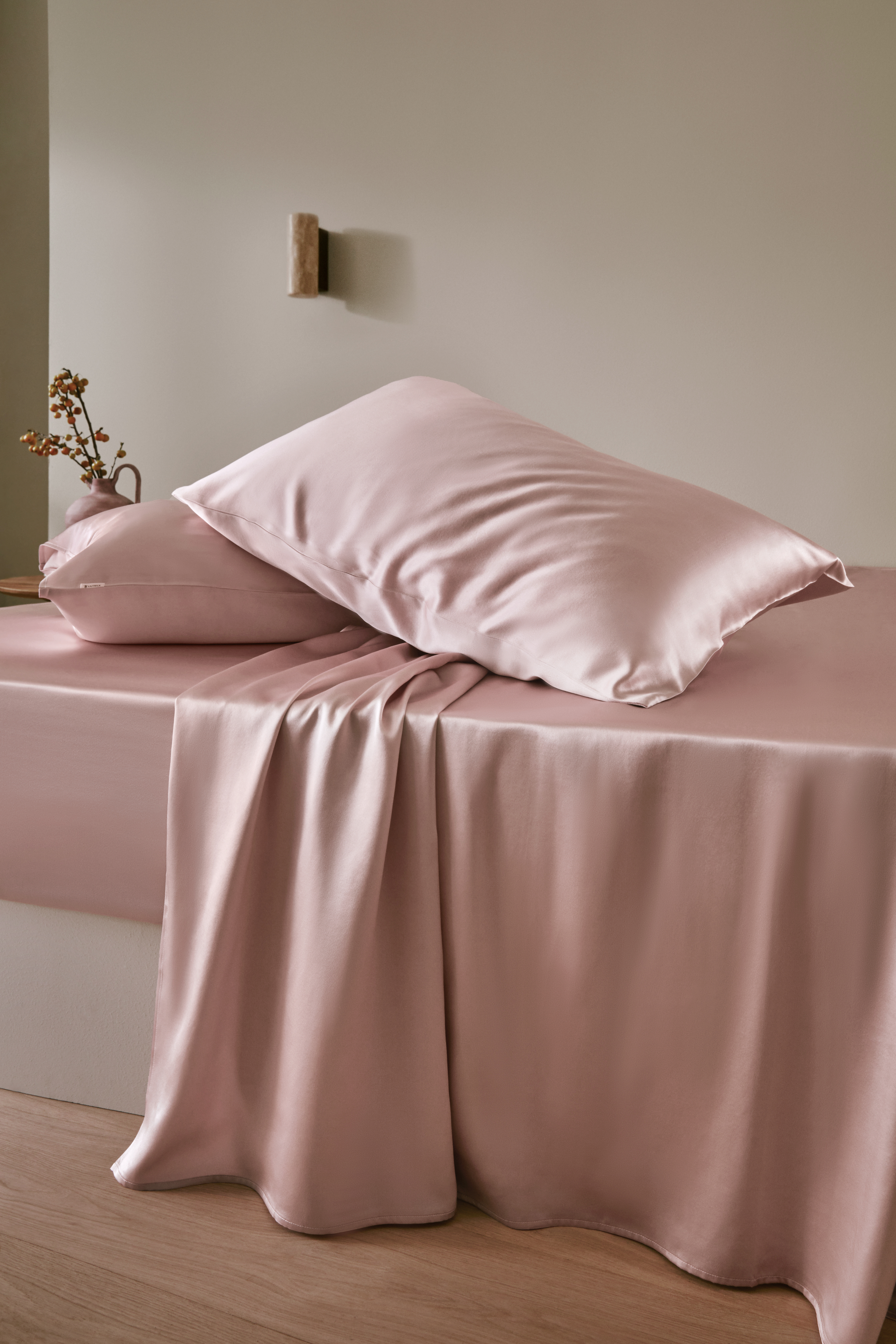 LILYSILK Silk Bedding Set Pink UK 25 Momme Silk Luxurious Silk Bedding Single